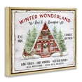 thumbnail image 3 of Stupell Industries Cottage Wonderland Christmas Cabin Gold Floating Frame Canvas Art, 31 x 25, by Creatif Belle, 3 of 8