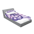 thumbnail image 2 of Ambesonne Modern Fitted Sheet & Pillow Sham Set, Sea Ocean Marine, Twinxl, Purple and White, 2 of 2