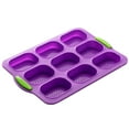 thumbnail image 1 of npkgvia kitchen gadgetsClearance,9 Grids Multi Color Kitchen Silicone Oval Cake French Bread Baking Pan Non Stick Kitchen Utility,Purple, 1 of 3
