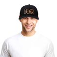thumbnail image 6 of DALIX Boo! Halloween Hat Mens Womens Flat Bill Snapback Cap in Black, 6 of 7