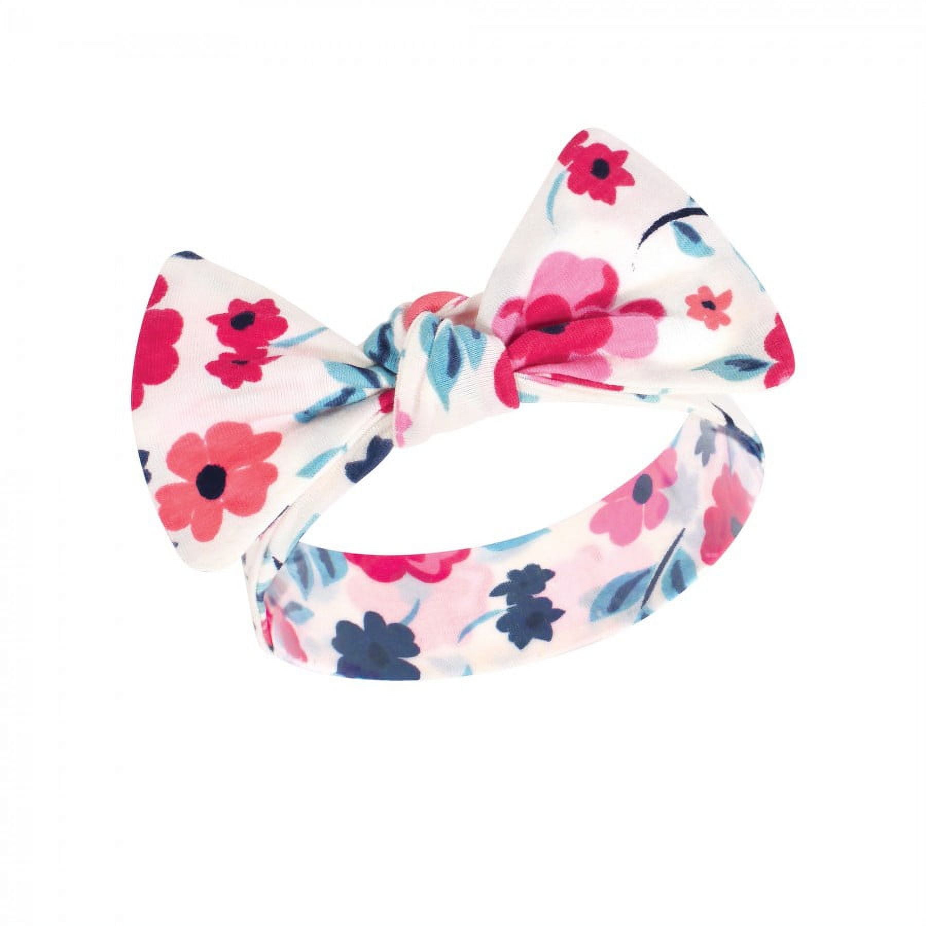 Touched by Nature Baby Girl Organic Cotton Swaddle Blanket and Headband or Cap, Garden Floral, One Size