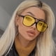 thumbnail image 2 of Gafas de sol polarizadas Prolriy para mujer, clásicas, redondas, vintage, grandes, amarillas, 2 of 5