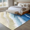 thumbnail image 4 of Rectangle Area Rugs 6 x 9 Ft, Navy Blue Ombre Ocean Non-Slip Residential Carpet, Watercolor Coastal Beach Waves Indoor Crawling Mats Runner Rugs for Living Room/Dining Room/Bedroom, 4 of 8