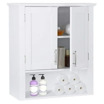 DyGTyX Bathroom Wall Cabinet Over The Toilet, White Medicine Cabinet with 2 Doors and Adjustable Inner Shelves, for Bathroom, Living Room
