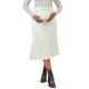 thumbnail image 1 of Falda de maternidad de punto midi plisada para mujer INSPIRE CHIC, sobre el vientre, color blanco, 1 of 6