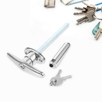 ULTNICE 1 Set T Handle Lock for Barn Doors and Large Gates Silver 6.48X3.73X1.26In