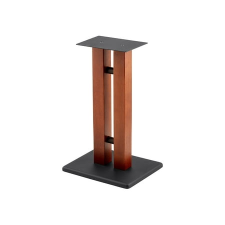 UPC: 0889028170274 | Monoprice Monolith 18in Speaker Stands  Cherry (Each) Hold Speakers Weighing Up To 50 Pounds  Adjustable Floor Spikes  Perfect For Center or Bookshelf Speakers