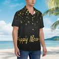 thumbnail image 3 of Fotbe Happy New Year Camisa Hawaiana para Hombre Unisex – Camisa Casual de Verano con Botones de Manga Corta de Algodón y Lino,Medium, 3 of 7