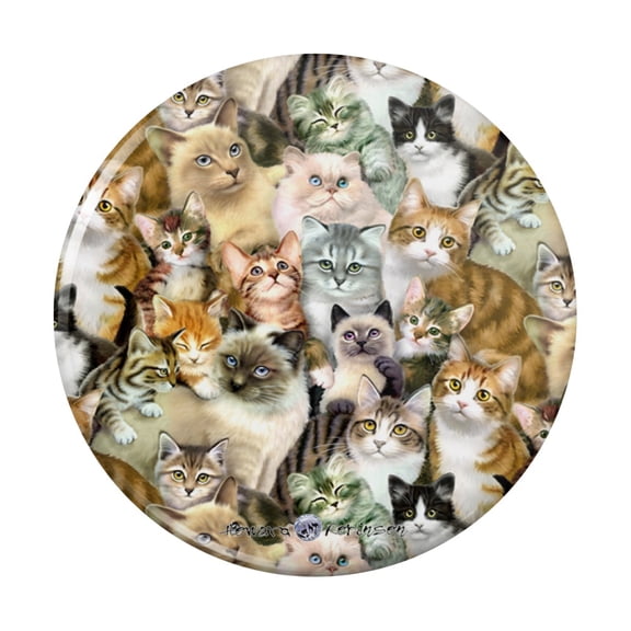 Plethora of Cats and Kittens Pattern Pinback Button Pin