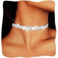 thumbnail image 1 of Collier Ras-du-Cou en Diamant Argent Strass Ras-du-Cou Bijoux pour Femmes -, 1 of 4