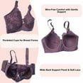 thumbnail image 2 of BIMEI Women’s Lace Pocket Bra for Breast Forms | Mastectomy Prosthesis Bra with Underwire & Sheer Lace | Ideal for Silicone Breast Forms, Purple, 40, 2 of 5