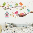 thumbnail image 1 of Ramas, pájaros, casitas, nidos de pájaros, vinilos decorativos para pared, habitaciones infantiles, decoración de estudio, vinilos decorativos para pared, un set, 1 of 5