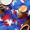 thumbnail image 3 of Blue Red USA Flag Table Runner 72 Inches, Abstract Navy Blue Oil Paint 4th of July Bed Runner Dresser Scarves Tabletop for Indoor Outdoor Parties/Ceremony/Banquet, 14" x 72", 3 of 9