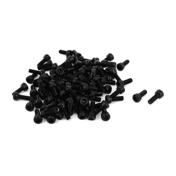 Unique Bargains M3 x 8mm Alloy Steel Hex Bolt Socket Head Cap Screws Black 100 Pcs
