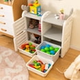 thumbnail image 2 of Infans Kids Toy Storage Organizer Toddler Multipurpose Cabinet Bookshelf Chest w/ Bins, 2 of 7