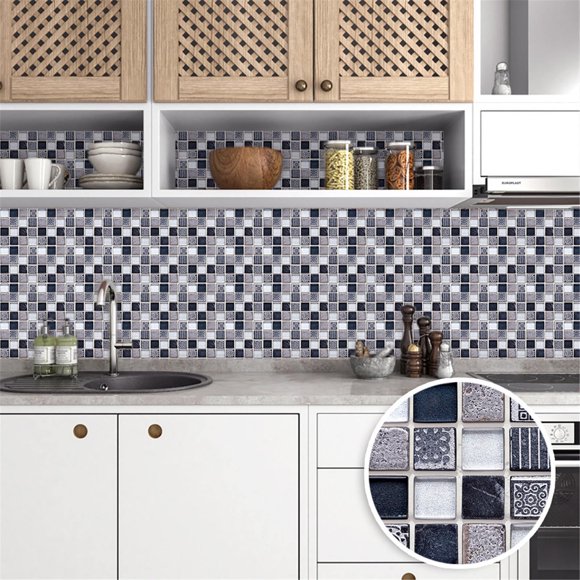 10 Pieces Mosaics Tile Stickers Peel And Stick Waterproof Self Adhesive Granites Flooring 3D Wall Tile Stickers For Kitchen Bathroom Living Room
