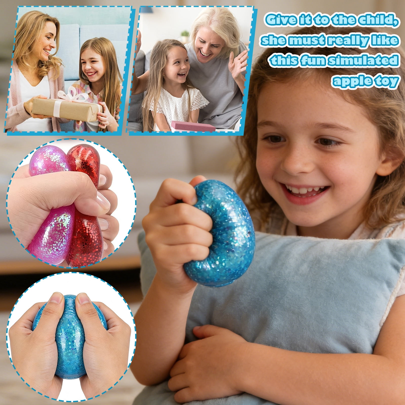 8X Squishy Toys, Cute Stress Relief Squeeze Toys With 6 Different Animal Shapes, Sensory Fidget Toys