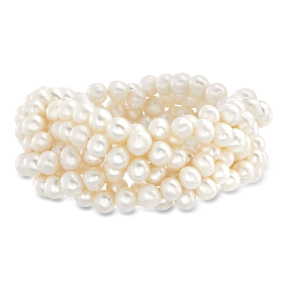 Ross-Simons 6-7mm Cultured Pearl Braided Stretch Bracelet, Women's, Adult