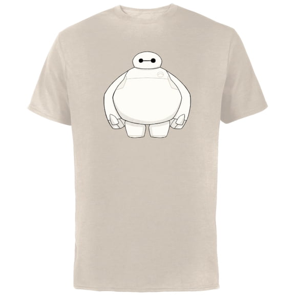 Disney Big Hero 6 Baymax Healthcare Robot T-Shirt - Short Sleeve Cotton T-Shirt for Adults - Customized-Natural