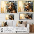 thumbnail image 4 of Designart "Egyptian Elegance Gold and Blue Pharaoh's Woman IV" Landscapes Framed Wall Art - Traditional Gold Egypt Living Room Framed Canvas Art, 4 of 6