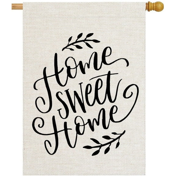 Home Sweet Home Garden Flag Double Sided, Home Decorative Seasonal Outdoor Flag Burlap 12.5 x 18 Inch