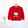 thumbnail image 5 of Lovskoo Toddler Baby Boy Girl Christmas Sweater Pullover Reindeer Snowman Sweatshirts Knit Tops for 2-7 Years Red, 5 of 7