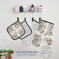 thumbnail image 5 of Cute Sika Deer and Flowers 5 Pcs Kitchen Set Heat Resistant Oven Mitts and Non-Slip Pot Holders with Adjustable Cooking Apron, 5 of 6