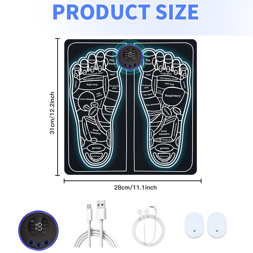 EMS Foot Massager TENS for Muscle Relaxation,LCD Display Screen,Back Massager & Legs Massager Pad with Remote Control