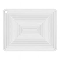 Large Silicone Pot Holder Square Thick Heat Insulation Pad Non-Slip Corrugated Kitchen Table Mat(White)