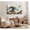 thumbnail image 5 of Abstract Ocean Wave Canvas Wall Art Boho Coastal Beach Poster 3D Prints Painting Clever Home Wall Decor Pictures for Living Room Bedroom Bathroom 12x16in Framed, 5 of 6