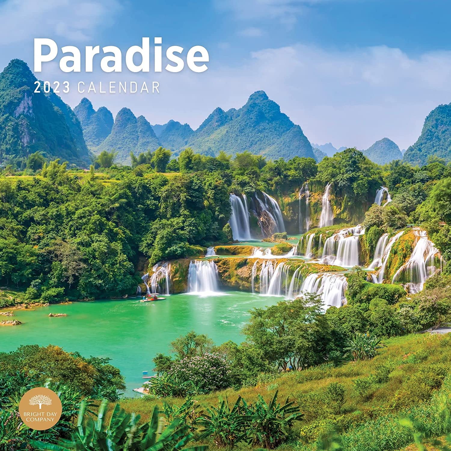 2023 Paradise Wall Calendar by Bright Day, 12 x 12 Inch, Beach Island Vacation Destination