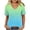 Green-30, variant on Women's Plus Size Casual Short Sleeve T-Shirt, Summer V-Neck Scallop Trim Ombre Top, Sizes S-5X