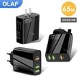 thumbnail image 2 of Cargador rápido de 5 puertos de 65 W con control de calidad 3.0, carga de pared para iPhone 13, 12 y 11, tableta, cargador rápido para móvil, enchufe UE/EE. UU., cargador USB PD., 2 of 4