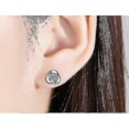 thumbnail image 5 of Pendientes de aro Yashi de plata 925 con circonita cúbica color blanco, 5 of 5