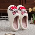 thumbnail image 6 of Slippers For Women, Warm Memory Foam Comfy House Slippers With Anti-Skid Rubber Sole For Indoor And Outdoor White 37, 6 of 7