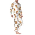 thumbnail image 2 of Naloa Tigers go in for Sports Men’s Pajamas Set - Long Sleeve Button Down Sleep Shirt and Pajama Bottoms Sleepwear Set-XX-Large, 2 of 7
