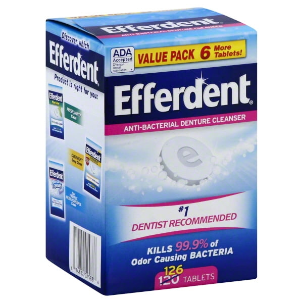 Efferdent Original AntiBacterial Denture Cleanser Tablets 126 ea