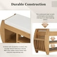 thumbnail image 6 of TREXM Retro Multifunctional Storage Bench with Cushion and Curved Side Panel for Entrance and Living Room (Antique White), 6 of 9