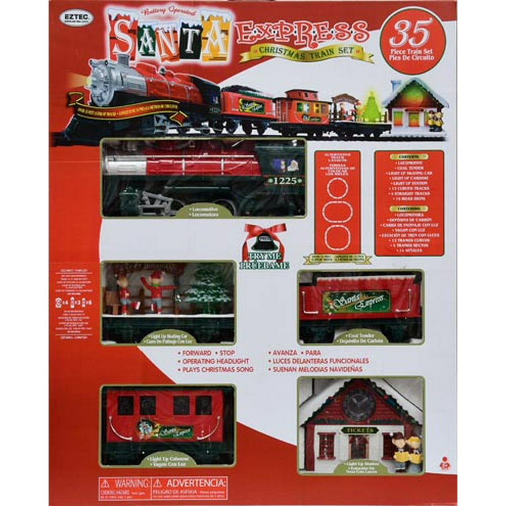 Eztec Ready to Play Santa Express Christmas Train (35 Pieces) Battery