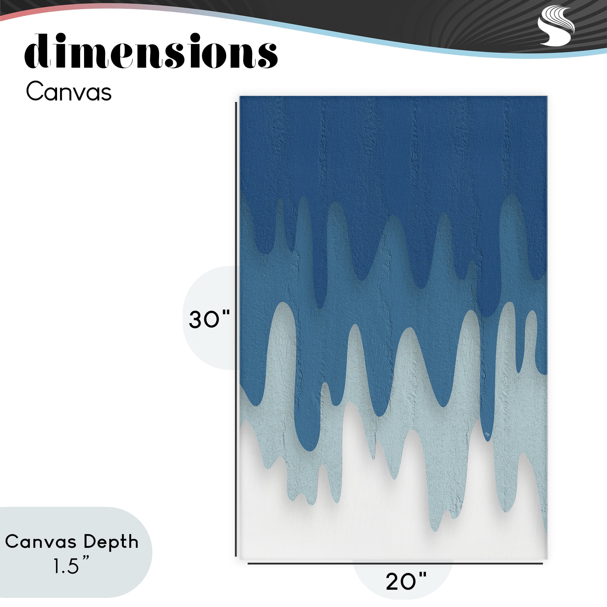 Stupell Industries Water Wave Fluid Contour Canvas Wall Art, design by Martina Pavlova