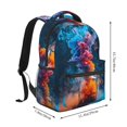 thumbnail image 2 of Balery Modern Art Red And Blue Colors Mochila Escolar Impresa, Mochila Ligera para Viajes Casual, Mochila Duradera y Cómoda Multifuncional, Mochila para Laptop-One Size, 2 of 5