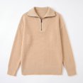 thumbnail image 4 of Arshiner Girls Half Zip Turtleneck Sweatshirt Chunky Knit Drop Shoulder Loose‑Fit Quarter Zip Long Sleeve Pullover Sweater | Casual Warm Fall Winter Fashion Clothes for Teen Girls for 7-16 Years, 4 of 8