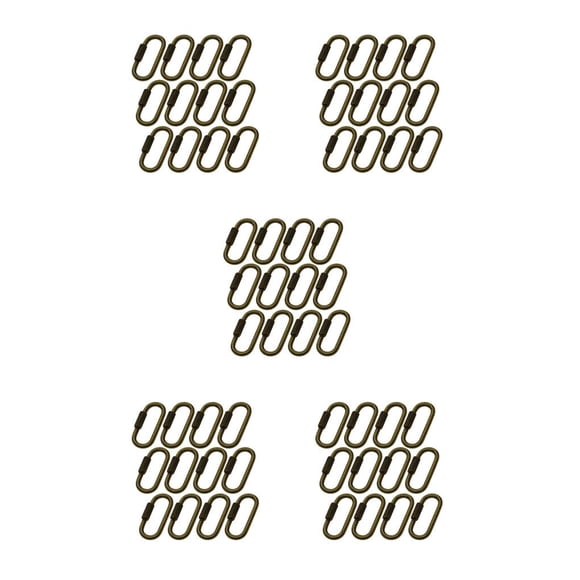 Mosquetón con Cierre de Tornillo Inteprter 12 Piezas Ganchos para Llavero Eslabón de Cadena Plata Bronce