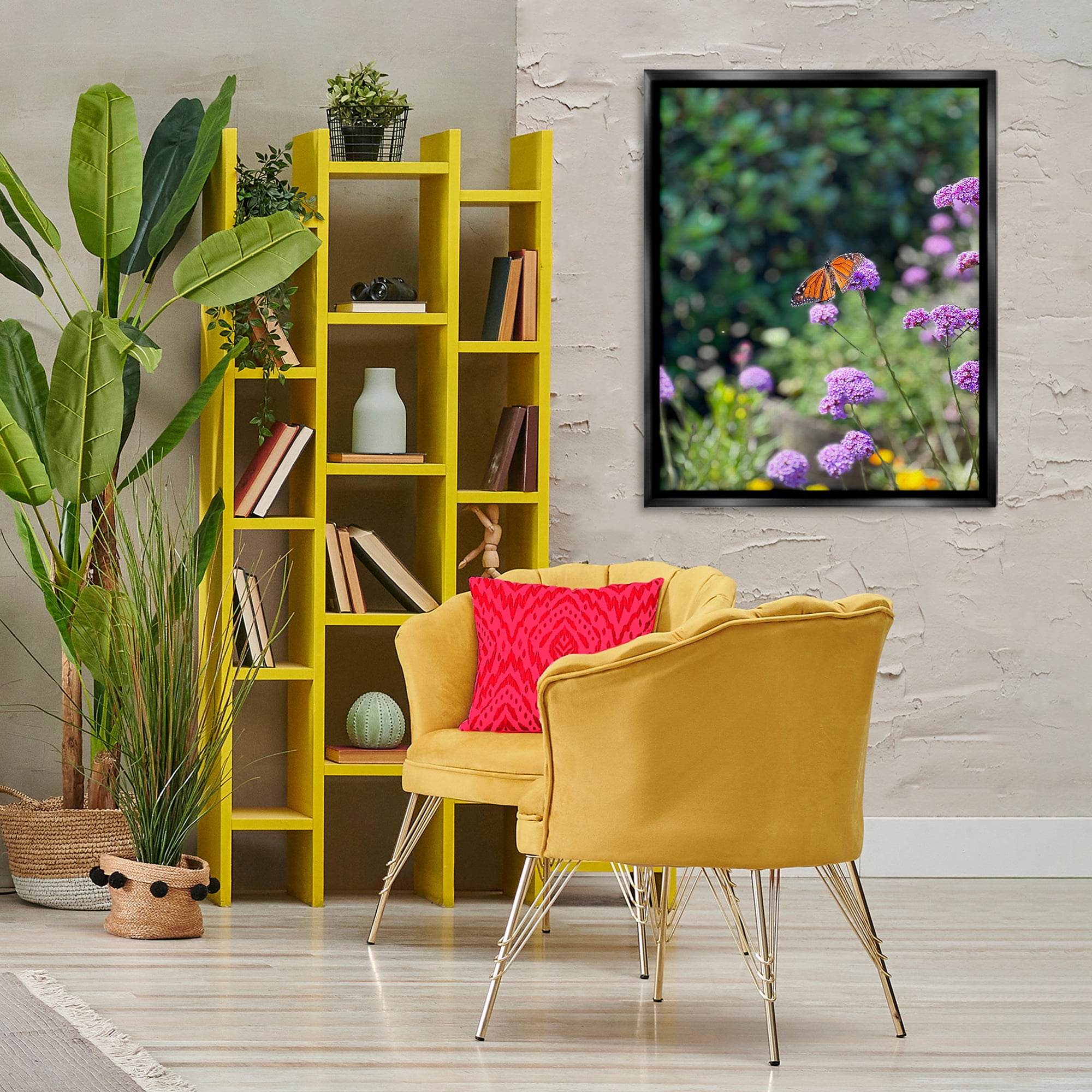 Stupell Industries Butterfly in Meadow Animals & Insects Photography Black Floater Framed Art Print Wall Art, 25 x 31