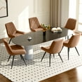 thumbnail image 2 of Modern Dining Chairs Set of 4, Upholstered Fabric Kitchen Chairs with Thick Cushions and Sturdy Metal Legs, 300 lbs Capacity, 2 of 8
