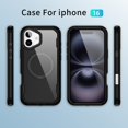 thumbnail image 5 of for iPhone 16 Magnetic Case [Compatible with MagSafe] Ring Holder Kickstand Design Shockproof Women Men Girls Boys Protective Anti-Scratch Cover for iPhone 16, Black, 5 of 9
