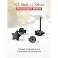 thumbnail image 5 of FOCALOOK Black Star Stud Earrings 925 Sterling Silver Hypoallergenic Small Mini Dainty Minimalist Earring Suds for Women Jewelry Gifts, 5 of 10