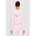 thumbnail image 5 of Women's Velour Long Sleeve Solid Zip Front Hoodie, 5 of 5
