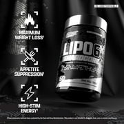 Nutrex Research Lipo-6 Hardcore Weight Loss Supplement, Appetite Suppressant, Diet Pills, Fat Burner Capsules – 60 Count