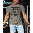 thumbnail image 3 of Gymish No Limits Men’s Workout T-Shirt – Funny Gym Shirt, Lifting Tee, Deadlift Fitness & Bodybuilding Top, 3 of 6
